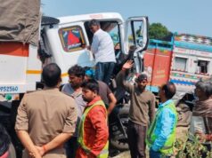 भदोही में भीषण सड़क हादसा: ट्रक-टेलर की टक्कर में दो घायल,